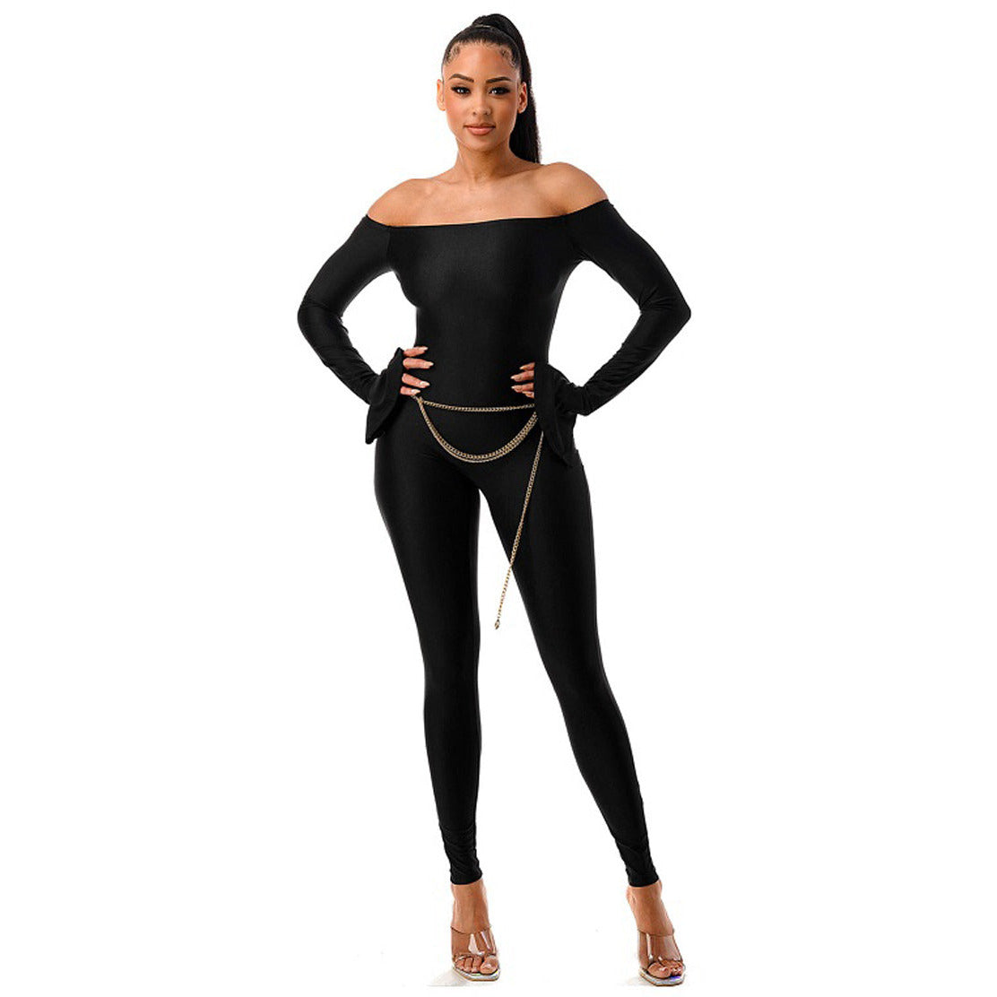 Full Length 5002 Lycra Fabric Black Jumpsuit at Rs 230/piece in New Delhi |  ID: 2853602504033